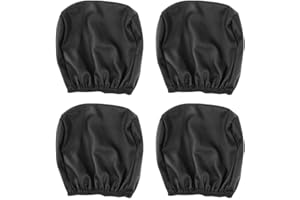 ComPDCVD 4 Pezzi Coprisedili per Poggiatesta Auto Copripoggiatesta Nero per Auto con Texture in Pelle Protezione per Poggiatesta Lavabile Per Camion Autobus Auto Coach Car