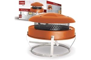 De Vielle Bird guard cowl Anti down draught Terracotta colour, strap fix