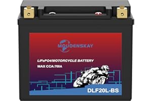 MOUDENSKAY Batterie Lithium Moto 12V Lithium Powersports avec BMS,12.8V 10AH 700CCA YTX20L-BS LiFePO4 Batterie de démarrage moteur pour motos,ATV,UTV,Scooter,Motoneige et plus encore