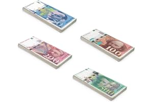 SCRATCH LOVER Scratch Cash Bundle ₣ Franchi Soldi para Jugar - 4 mazos de 25 x ₣ 50, 100, 200 y 500 (Tamaño Real)