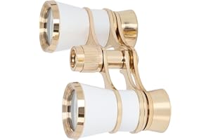 PWSHYMI Okulary Teatralne 3X25 Lornetka Operowa, Szklana Soczewka Optyczna Wielofunkcyjna Lornetka Operowa 3X25 Kompaktowe Łatwe do Uchwycenia Obiekty na Scenie (Biały)