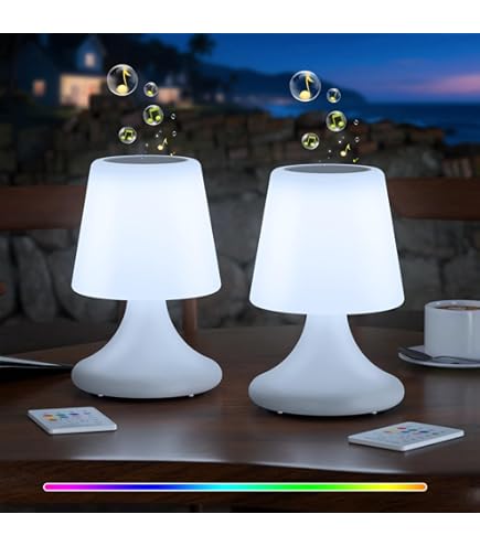 FUYO Tafellamp op zonne-energie, voor buiten, led, 2-in-1 opladen, 8 kleuren, dimbaar, tafellamp, draadloze batterij, oplaadbaar, IP44, voor camping, tuin, balkon, terras
