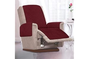 Keyohome Universal-Bezug für Relaxsessel mit verstellbarer Rückenlehne, gesteppt, rutschfest, Antifouling, 1 Sitzer rot