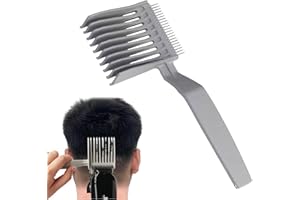 VCSJW Peigne de coupe de cheveux pour homme, peigne de positionnement incurvé, peigne de transition, aide à la coupe de cheveux pour salon de coiffure - Gris