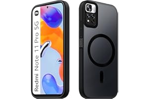 Tawarror Magnetyczne etui do Xiaomi Redmi Note 11 Pro, półprzezroczyste matowe etui do Redmi Note 11 Pro PC tył odporny na zarysowania TPU odporny na odciski odcisków palców cienki futerał ochronny na