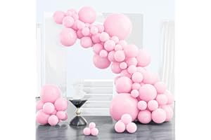 PartyWoo Ballons Rose, 102 Pièces Guirlande de Ballons Ensemble de Ballons 18 Pouces 12 Pouces 10 Pouces 5 Pouces Guirlande de Ballons pour Décorations d'Anniversaire, Décorations de Fête
