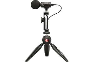 Shure MV88+ Video Kit-Digital stereokondensormikrofon för Apple och Android, med Manfrotto Pixi-stativ, telefonklämma, monter