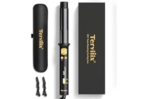 TERVIIIX Curling Iron 32mm, Automatic Rotating Curling Iron, Automatic Hair Curler for Long Hair, Ceramic Curling Wand Infused Argan Oil & Keratin with Clamp, 9 Heat Settings, Travel Insulated Pouch