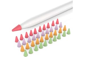 Delidigi 40 Pack Apple Pencil Tips Cover Protector Silicone Nibs Cover Caps Accessories Compatible with Apple Pencil Pro 1st/2nd Gen and iPencil USB C, iPad Pro 11/12.9 inch (Purple+Green+Orange+Red)