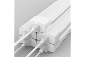 Amdelne 18W Neon LED 60CM (5 pc), 2000lm Connectable Tube LED, Blanc Naturel(4000K) Reglette LED IP65 Imperméable Luminaire Plafonnier pour Garage Ateliers Sous-sol Salle de bain Bureau Parking