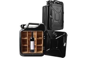 ‎CDZHLTG CDZHLTG 20L Kanister Bar, Männer, Abschließbare Minibar - Jerrycan 4 Fächern schwarzer Metall Mobile Bar Geburtstagsgeschenk für Männer, Abschließbarer Minibar - 34x46x16cm