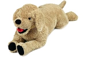 LotFancy Golden Retriever Perro de Peluche 27 Pulgadas (apro. 68cm) Juguete de Peluche Grande para Niños, Mascotas para Fiestas de Cumpleaños, Acción de Gracias, Navidad, Color Beige
