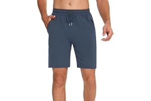 Wayleb Pantalones Cortos Deportivos Hombre Verano Algodón Bermuda Shorts Deporte Bolsillo con Cremallera Cordón Elástico Running Correr Fútbol