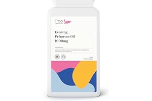 Troo Health Care Troo Vegan Evening Primrose Oil Capsules 1000mg - 90 Softgels in Convenient Daily Omega Supplement - Provides GLA & Vitamin E - Cold Pressed - Made in United Kingdom to GMP Standards