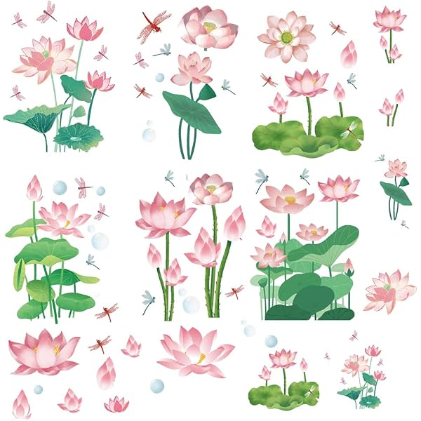 BoBin DIY Peel & Stick Wall Sticker - Chrysanthemums With Butterflies & Dragonflies, Removable Mural - View #13