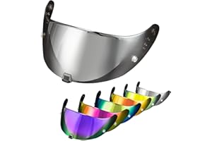 PSLER Visière de Casque pour EXO 520 1400 R1 Visière Teintée pour Scorpion EXO 391 520 1400 R1,Protection UV pour Moto Accessoires De Remplacement(Argent Transparent)