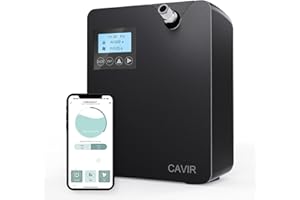 Difusor de Aceite Esencial, Cavir 400 ml ultrasónico aromaterapia fragante Aceite vaporizador humidificador, Apagado automático sin Agua y 7 Luces LED Que cambian para el hogar, Oficina (Negro 1)