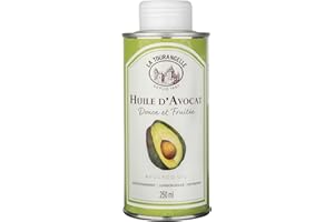 La Tourangelle - Huile d’avocat - Extraite de la chair d'avocats - Goût intense et fruité - Huile pour cuisine et cosmétique - 250ml