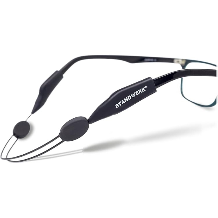 Set De 2 Cordons à Lunettes En Silicone Réglable - Noir - Avec Crochets D'oreille