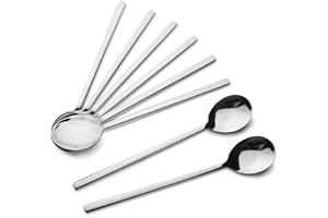 AOOSY Lot de 8 cuillères à soupe rondes coréennes en acier inoxydable pour utilisation domestique et professionnelle 21,6 cm