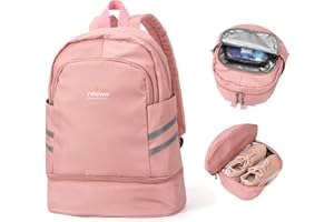 SZLX Mochila de gimnasio para mujer con compartimento para zapatos, mochila grande de viaje para portátil, impermeable, informal, mochila escolar, mochila deportiva, bolsa de gimnasio para natación, yoga