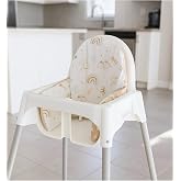 Bebek &Ouml;zel Ikea Antılop Mama Sandalyesi İ&ccedil;in Destek Minderi, Kahverengi G&ouml;kkuşağı Desenli, Kılıf + İ&ccedil; Minder
