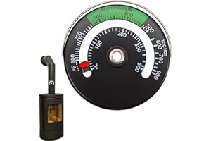 KODAA Thermomètre pour Cheminée et Poêle Magnétique - Tuyau De Poêle À Feu, Bois, Four