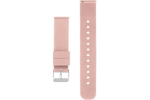 cobee Correas de reloj de silicona – Correa de repuesto de goma suave impermeable de liberación rápida con hebilla de acero inoxidable chapada en plata(18 mm, negro)