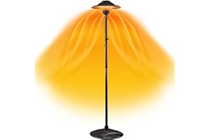 DONYER POWER Halogen tubes Heater Electric Patio Heater Garden Heating Waterproof Outdoor&Indoor Free Standing