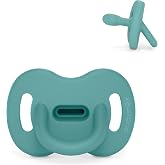 Suavinex, All Silicone Pacifier, Baby 0/6 Months and Newborn, Green | With SX Pro Physiological Teat, Symmetrical, Flat and F