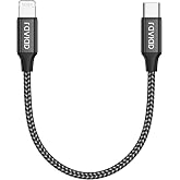 RAVIAD USB C to Lightning Cable Short 0.5M MFi Certified iPhone Cable | Fast Charging Nylon Braided iPhone Cable Compatible w