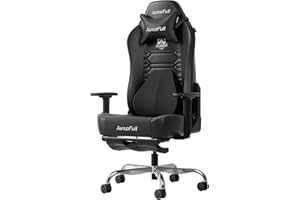 AutoFull C3 Sedia Gaming, Ergonomica Sedia da Gaming con Schienale Regolabile 155°, Supporto Lombare Ergo 3D, Poggiapiedi, Pelle PU - Design in Stile Racing (Nero)