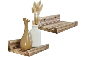 Z metnal Small Floating Shelves, Wooden Display Wall Shelf for Picture Ledge, Wall Mounted, Natural Color, 20 x 14cm, 2 Pcs