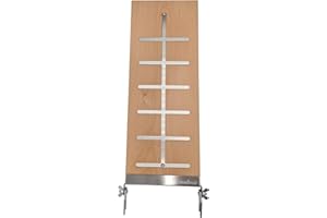 Grillfürst Flammlachsbrett - Halterung zum Schrauben aus Buchenholz für Flammlachs, 19 cm x 50 cm langes Räucherbrett mit 16 mm Nut für Grills und Feuerstellen