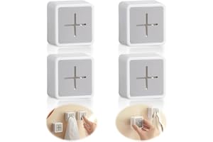 UINNOSSVC 4 Stück Geschirrtuchhalter Küche, Handtuchhalter Selbstklebender ABS Handtuchhalter Ohne Bohren Handtuchclips Selbstklebender Geschirrtuchhalter Handtuchhalter für Badezimmer Küche und Haus Gray White