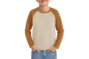 Haloumoning Maglietta a maniche lunghe per bambini, girocollo, a maniche lunghe, per lo sport, il tempo libero, casual, basic raglan, 5-14 anni