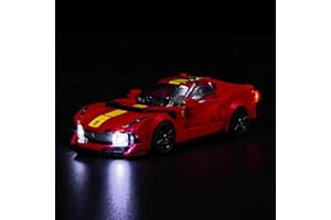 LocoLee Zestaw świateł LED kompatybilny z Lego Ferrari 812, zestaw oświetleniowy LED kompatybilny z Lego 76914 Speed Champions Ferrari 812 Competizione – tylko zestaw świateł, nie jest to model