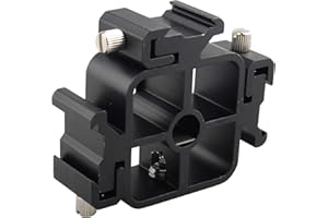 Jopto Staffa multifunzione tripla per flash a slitta fredda in alluminio, staffa per ombrello, supporto per scarpa, adattatore regolabile per monitor Speedlight, registratore microfono