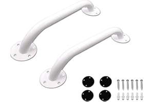 PEPE Mobility Barre d’Appui Douche et WC (30 cm, x2 Unités), Sécurité Salle de Bain, Poignée Handicapé, Antidérapante, Époxy Blanc