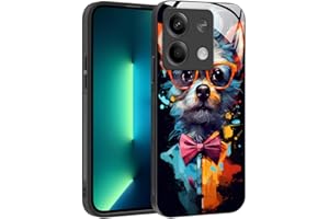 YUXING Funda para Xiaomi Redmi Note 13 4G - Diseño de Patrón Geométrico Arte Abstracto Vidrio Carcasa, Antichoque Anti-Slip Anti-Scratch Case (Dog)
