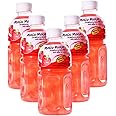 Mogu Mogu Varied Flavored Drinks - Nata De Coco Juice - Jelly Texture - Refreshing Taste - Fun Drinking During Hot Summers Or Take Them on Trip & Picnics (Strawberry 320ML, Pack of 5)