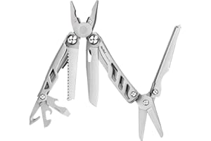 NexTool Flagship Pro Herramienta Multiusos, 16 en 1 Multiherramienta con Tijeras, Cuchillo, Sierra, Destornillador Phillips/Plano, Escala Graduada, Abrebotellas/Latas, Pelacables, Rompecristales-Plata