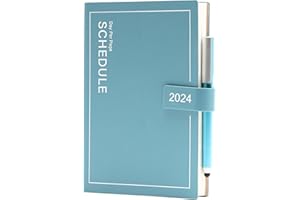 HOLDERZWU 2024 Tagebuch, A5 Tagebuch 2024 Tag pro Seite, Agenda 2024 Tagesplaner von Januar 2024 bis Dezember 2024, kompletter Planer 2024 mit Lesezeichen, Stift, Stiftschlaufe und Rückentasche (blau)