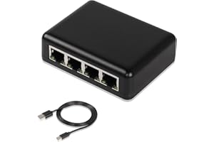 SinLoon Répartiteur réseau RJ45 1 à 4 Gigabit, adaptateur Ethernet 1000/100 Mbps, avec port d'alimentation USB pour ordinateur, concentrateur, commutateur, routeur, ADSL, décodeur, TV numérique, etc
