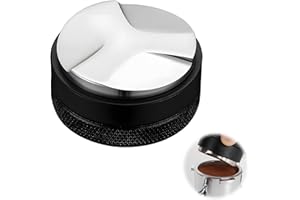 THKO Niveau à café, distributeur de poudre de 51 mm, tamper pour expresso, répartition précise et uniforme, avec plaque en acier inoxydable, poignée ergonomique pour barista et amateurs de café