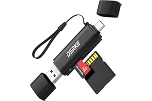 DSRKE Lector de Tarjetas SD/Micro SD USB C y USB 3.0 de Aluminio Adaptador de Lector Tarjetas Compatible con TF,SDXC,SDHC,MMC para Redmi Note15/14/13 Pro+/Xiaomi 13/12S Ultra, iPhone 15/16/17 Pro MAX