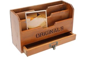 POVANJER documents en bois rustique à fixer au mur - Trieur courrier pour bureau - Organiseur pour interrupteur, organiseur courrier pour documents/classeurs/dossiers/papier