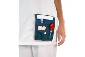 BRAVVOE Organizador de bolsillo con doble iman para enfermeros - Salvabolsillos enfermeria para hombre y mujer - Accesorio para TCAE y enfermera en apuros de poliéster - 17 x 12 cm - Regalo enfermera