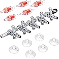 Jainsons Pet Products 5-Way Aquarium Air Devider Flow Control Lever Valve Air Distributor Splitter with 5 Check Valves & 6 Suction Cups for Fish Tank