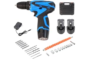 MOKEKA Trapano Avvitatore Batteria,24 Pezzi Trapano Elettrico, 2 Batterie al litio, Velocità a due livelli: 600/1300 giri/minuto Potente e Versatile